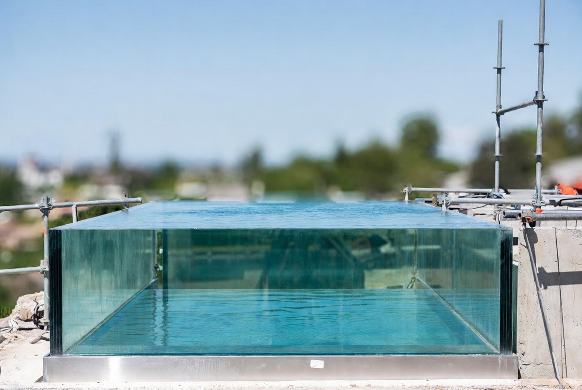 انواع استخر شیشه‌ای از کف شیشه‌ای تا تمام شیشه