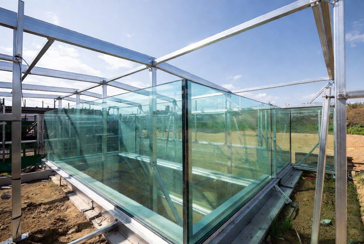 ساخت استخر شیشه‌ای