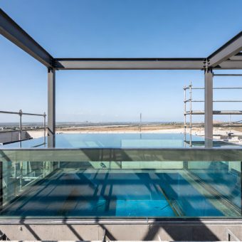 The steps of making a glass pool